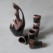 Karafka + 6 kieliszków New Look Ceramika PRL