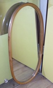 Lustro owalne w ramie drewnianej PRL wysokość 78 cm 