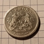 Szwecja 1880 1 Korona Srebro