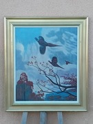 STARY OBRAZ OLEJNY NA PŁÓTNIE sygnowany Martin Larsen