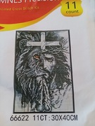 W2- Jezus i lew - zestaw haftu krzyżykami 