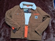 Kurtka męska super dry work rozm.M używana ocieplana pikowana brązowa camel