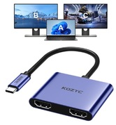 KOZYC Adapter USB C na Dual HDMI 4K 60 Hz typ C do HDMI 