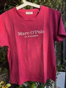 Marc O’Polo – Różowy T-shirt z Logo – 100% Bawełna Organiczna – S