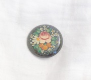 prl broszka z kwiatkami, vintage broszka prl, malowana broszka retro