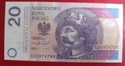 Banknot 20 zł radar 