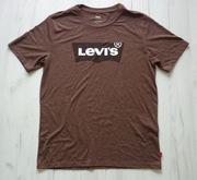 Efektowna męska koszulka LEVIS rozmiar S brązowa t-shirt