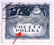 Usterka druku. Znaczek Fi 80B. Kasowany.