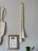 Girlanda chwosty makrama handmade boho loft korale koraliki
