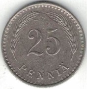 Finlandia 25 pennia 1939 16 mm nr 1