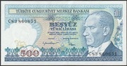 Turcja 500 lirasi 1970 - Ataturk - stan bankowy UNC