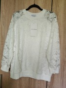 Biała koronkowa bluzeczka L- Szachownica