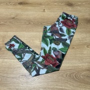 S101 Adidas legginsy kwiaty ptaki oryginalne S