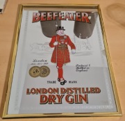 Stara reklama na lustrze BEEFEATER GIN 38×28