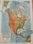 Mapa fizyczna Ameryka Północna 1:20 000 000