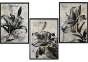 Zestaw 3 plakatów 50x70 - lilie, czarne, nowoczesny