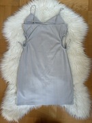 Krótka sukienka szara Topshop L na cienkich ramiączkach