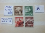 4szt. znaczki seria Mi 665 Niemcy 1938r. Swastyka Rzesza ZABYTKI WROCŁAW 