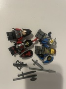 Zestaw 4 Figurek LEGO Castle / Rycerze – Frakcja Smoka i Lwa + Uzbrojenie