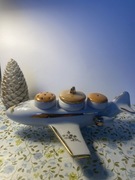 Porcelanowy samolot – zestaw na przyprawy | vintage