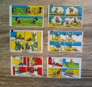 Kultowy zestaw 6 obrazków historyjek z gumy do żucia Donald Prl