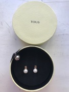 TOUS oryginalne kolczyki z perłą naturalną