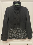 BONPRIX KURTKA PŁASZCZYK BOSMANKA SZARY GRAFIT HAFT PRZEJŚCIOWY ROZM. 36