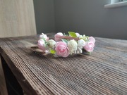 Opaska kwiatowa półwianek wianek komunia chrzest