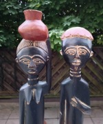Dwie drewniane afrykańskie figurki_ Ghana_ 80cm_vintage