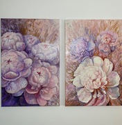 Piwonia obraz ręcznie malowany (2-częściowy)