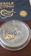 Srebrna moneta   EAGLE HUNTING THE WILD - Orzeł polujący w przyrodzie