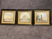 Stara Grafika barwna. Zestaw 3 obrazków 