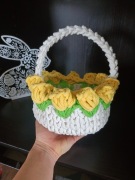 Koszyk wielkanocny na szydełku hendmade 