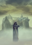 Wyspa umarłych -  grafika fantasy horror - plakat poster - 30x45cm