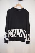 450 zł sweter r. L Calvin Klein czarny z logo z kaszmirem