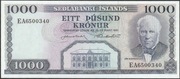 ISLANDIA 1000 KORON 1961 - JON SIGURDSSON - EA