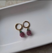 Kolczyki malinki handmade delikatne na wiosnę i lato