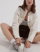 Koszula wierzchnia bawełniana jeansowa kurtka koszulowa katana biała 38 M/L