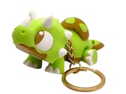 Brelok dinozaur ruchomy breloczek do kluczy uroczy Triceratops duży zielony