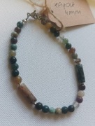 Bransoletka regulowana z kamieni naturalnych agat i hematyt 