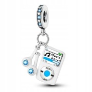 Zawieszka SREBRO 925 Charms iPod Muzyka słuchawki