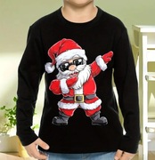 Nowa Świąteczna bluzka zabawny Mikołaj Święta Bożego Narodzenia 128/134