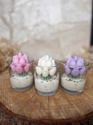 Zapachowa świeca sojowa bukiet tulipanów w szkle 150 g prezent dzień kobiet