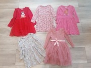 Zestaw ubrań dla dziewczynki 19szt! 122/128 sukienki peleryna sweter itp