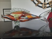 Ryba szklana szkło kolorowe PRL Stara Duża 47cm