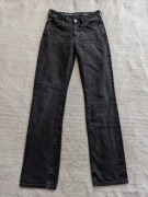 Szare grafitowe spodnie jeansowe jeansy Never Denim W 24 L 32 24/32