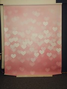 Różowe tło w serduszka, tło fotograficzne, 160x200 