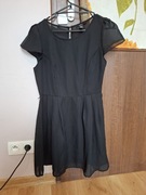 Urocza mała czarna sukienka forever M lekka zwiewna dziewczęca ze szlufkami