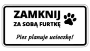 Tabliczka informacyjna grawerowana uwaga pies 