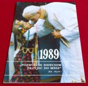PRL - Kalendarz na rok 1989 Jan Paweł II + GRATIS proporczyk